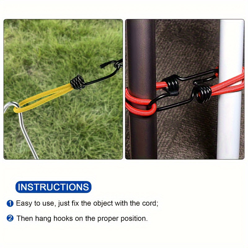 4pcs Heavy Duty Bungee Cord Hooks For Tarps Tents Canopy Boats