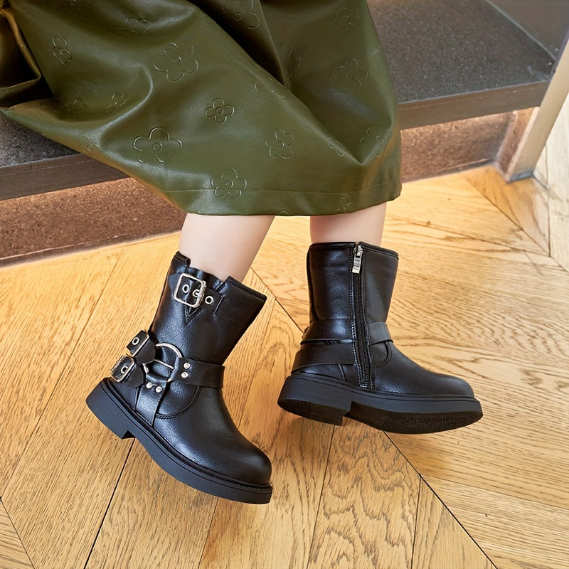 Vintage Casual Zipper Boots For Girls