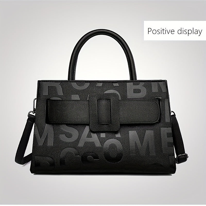 Embossed Handbag Women's Fashionable Satchel Bag With Zipper