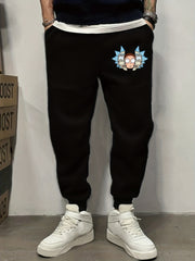 Cartoon Pattern Print Men's Jogger Pants With Pockets