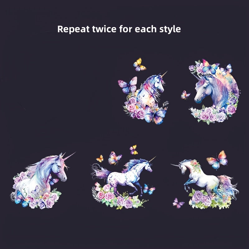 10pcs Unicorn Mystery Series Stickers for Journal Decoration