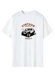 Car & Various Pattern Print Men's Comfy T shirt Graphic Tee
