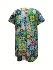 Short Sleeve V Neck Tee Dress