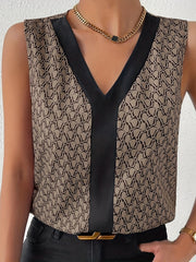 Graphic Print V Neck Tank Top for Women