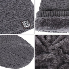 Men's Fleece-Lined Knitted Cap for Autumn/Winter