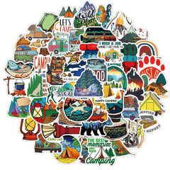 50pcs Outdoor Camping Sticker Waterproof Vinyl Sticker Pack for Teens