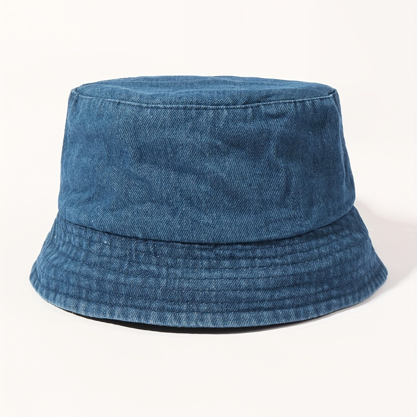 Denim Washed Bucket Hat Lightweight Solid Basin Hat Casual Sunshade