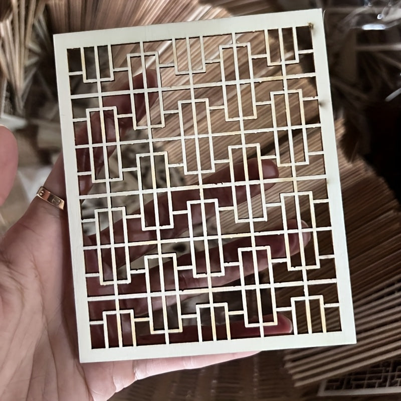 Set of 5 Wooden Screens for Room Separation and Decorative Use