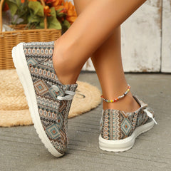 Women's Geometric Pattern Canvas Shoes Lightweight