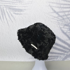 Faux Fur Bucket Hat Warm Hats For Women Outdoor Casual Style Hat