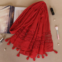 Lace Tassel Scarf for Women - Casual Cold Weather Scarves