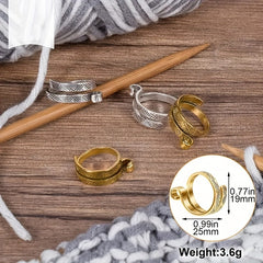 Adjustable Crochet Tension Ring Open Yarn Guide Finger Clip