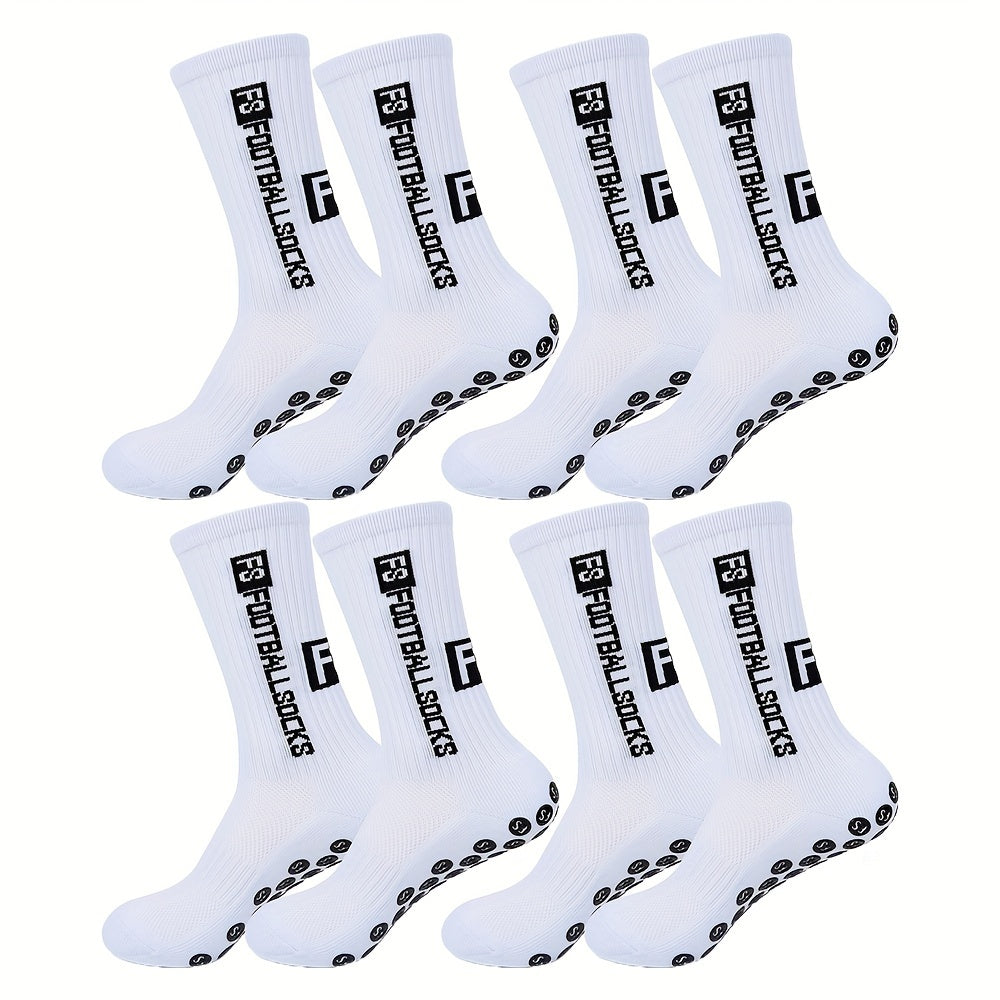 4 Pairs Non Slip Breathable Football Socks for Sports