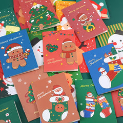 8pcs Christmas Pocket Notepads Cartoon Small Student Stationery