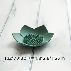Lotus Shape Silicone Soap Box Non Slip Portable for Draining Soap Tray