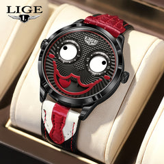 LIGE Fun Boys Watch Classic Clown No Pointer Student Quartz Watch Men