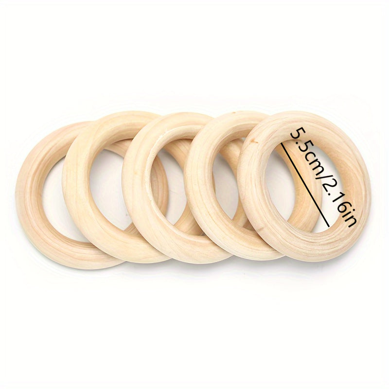 Natural Wood Circles Beads Wooden Ring for DIY Jewelry Making Crafts