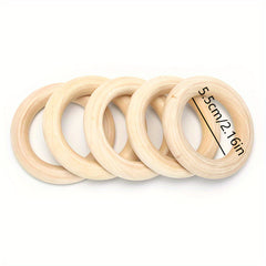 Natural Wood Circles Beads Wooden Ring for DIY Jewelry Making Crafts