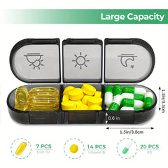 Portable 7-Day Pill Organizer with Light-Proof Containers