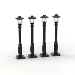 4pcs Streetlamp Brick Accessories ABS Road Light Blocks Set Halloween Decor Toy