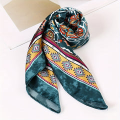 Tie Dye Square Scarf Vintage Paisley Print Neckerchief Casual Head Wraps Bandana