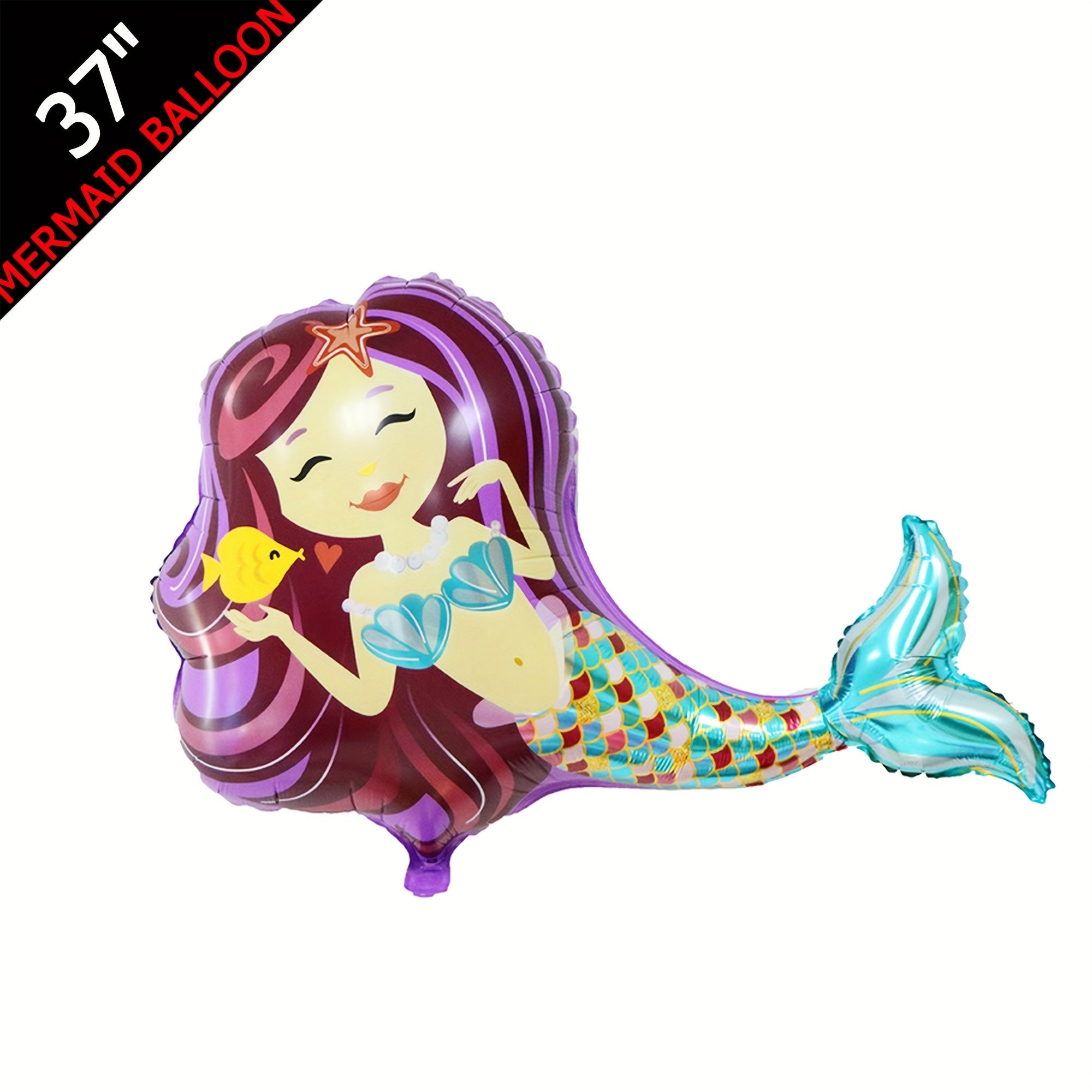 1pc Purple Mermaid Mylar Balloons for Under The Sea Party
