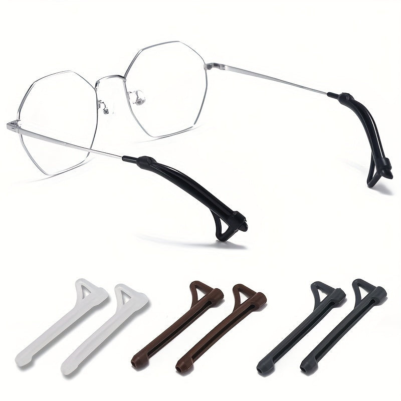 4 Pairs Silicone Anti Slip Glasses Ear Hooks Keep Glasses Secure