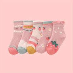 5 Pairs Girls Summer Breathable Mesh Socks