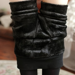 Plush Lined High Waist Thermal Leggings Women's Stockings