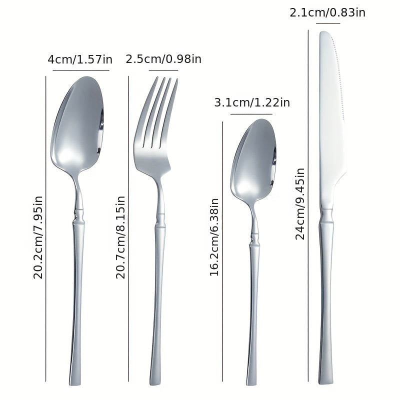 16pcs Stainless Steel Cutlery Set for Dining and Desserts