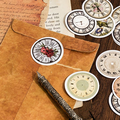 45 Sheets Boxed Stickers Retro Clock Series Creative Advanced Feeling Stickers