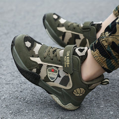 Boy's Camouflage Basketball Shoes Breathable Non Slip Sneakers