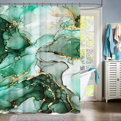 Waterproof Green Marble Bath Curtain 72'' x 72''