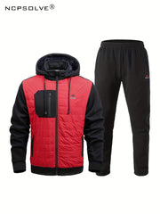 Men's Thermal Sports Suit with Hooded Jacket & Pants