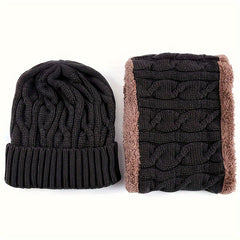 Winter Knitted Hat Scarf Gloves Set For Women Men