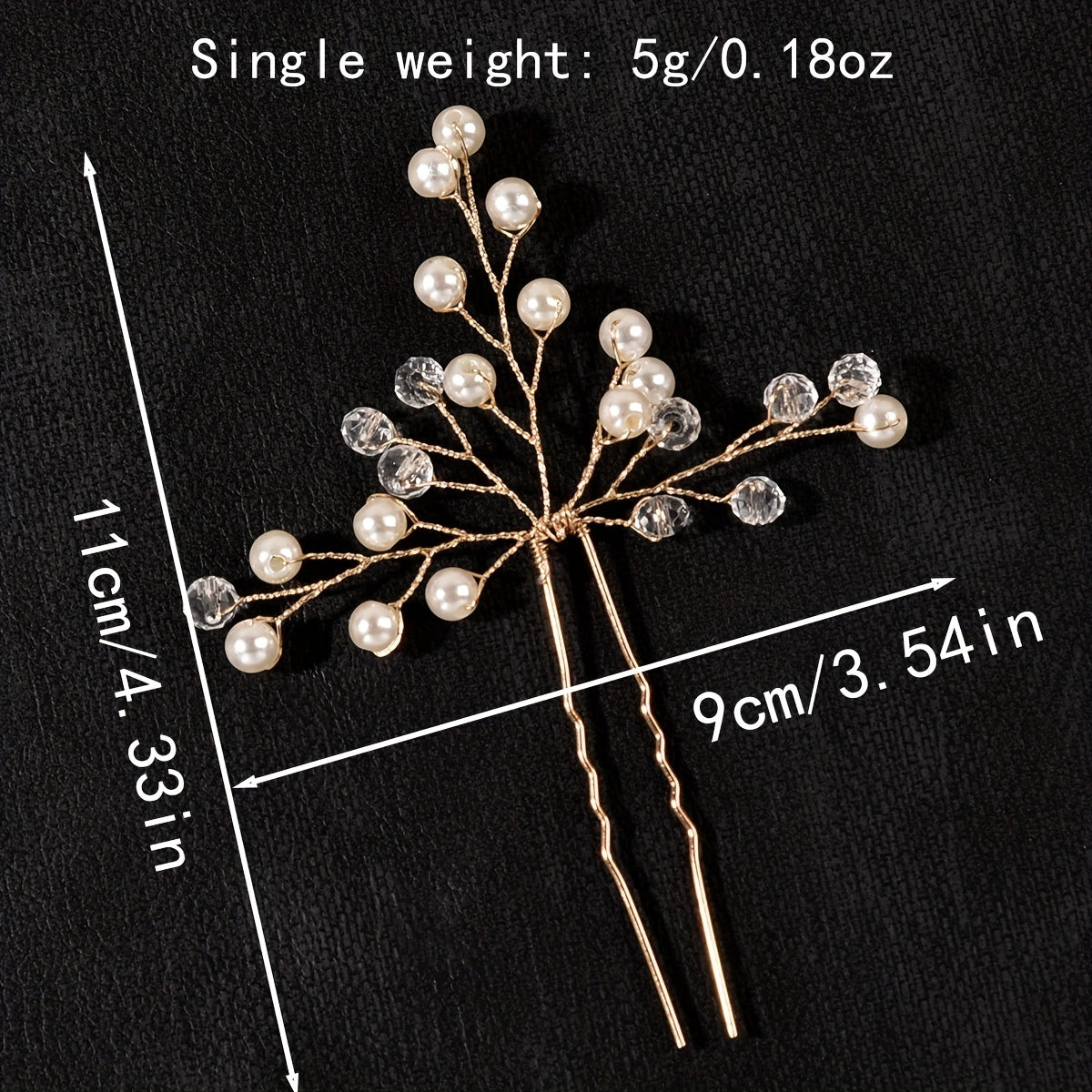 4pcs Wedding Hairpin Bridal Hair Accessories Faux Pearl Crystal U shaped