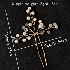 4pcs Wedding Hairpin Bridal Hair Accessories Faux Pearl Crystal U shaped
