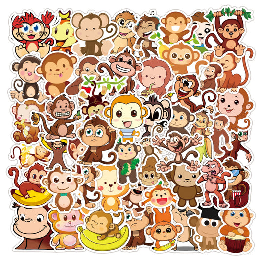 50pcs Monkey Doodle Waterproof Sticker DIY Creative Toys