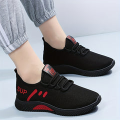 Women's Mesh Sneakers Lace Up Running Shoes Casual Footwear