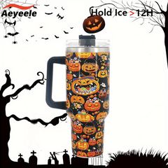 Aeyeele 40oz Pumpkin Series Water Bottle Portable Insulated Cup