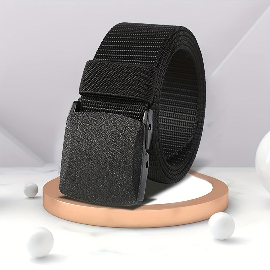 Nylon Belt with Smooth Buckle, Durable & Comfort Fit, Casual & Outdoor Wear