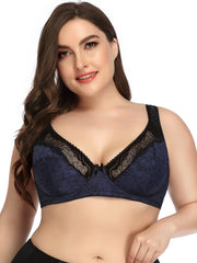 Lace Floral Print Thin Bra Women's Seamless Bralette