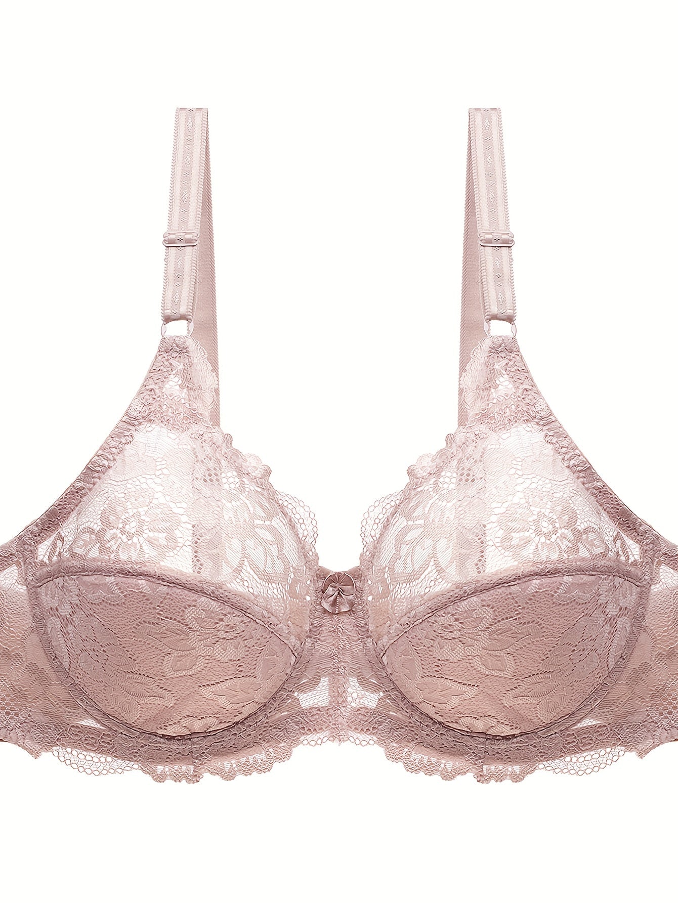 Lace Push Up Bra with Bow Tie - Women's Lingerie
