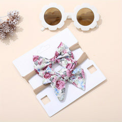Kids Outdoor Headwear Set with Sunglasses & Bow Hair Bands