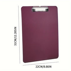 Vintage Purple Clipboard Flat Clip Single Clip Plastic A4 Splint (12 Packs)