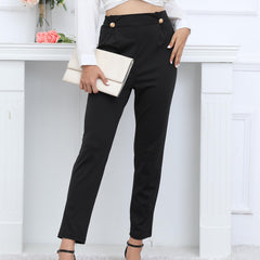 High Waist Straight Leg Trouser Casual Pants for Women