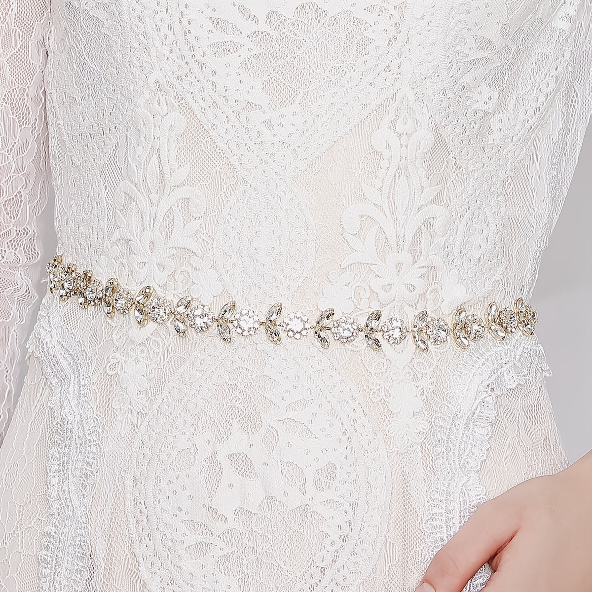Bridal Rhinestone Wedding Belts - Clear Crystal Sash Belt