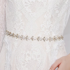 Bridal Rhinestone Wedding Belts - Clear Crystal Sash Belt