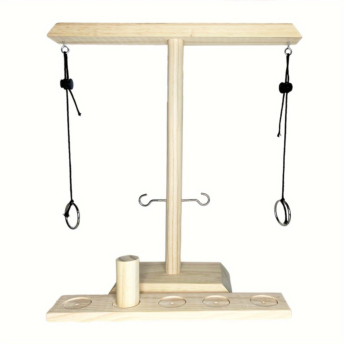 Adjustable Ring Toss Game for Adults - Wooden Hook