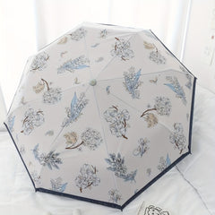 Lily Of The Valley Vinyl Auto Folding Umbrella Rain Or Shine Dual use